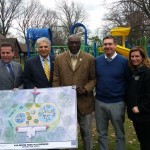 ESSEX COUNTY EXECUTIVE DIVINCEZO OUTLINES PLANS TO UPDATED PLAYGROUND, BASKETBALL COURT AND RESTROOM BUILDING  IN ESSEX COUNTY VAILSBURG PARK